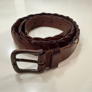 BRITCHES Unique Overlap Braid Leather Belt Made In Turkey Men’s Size 36 Vintage